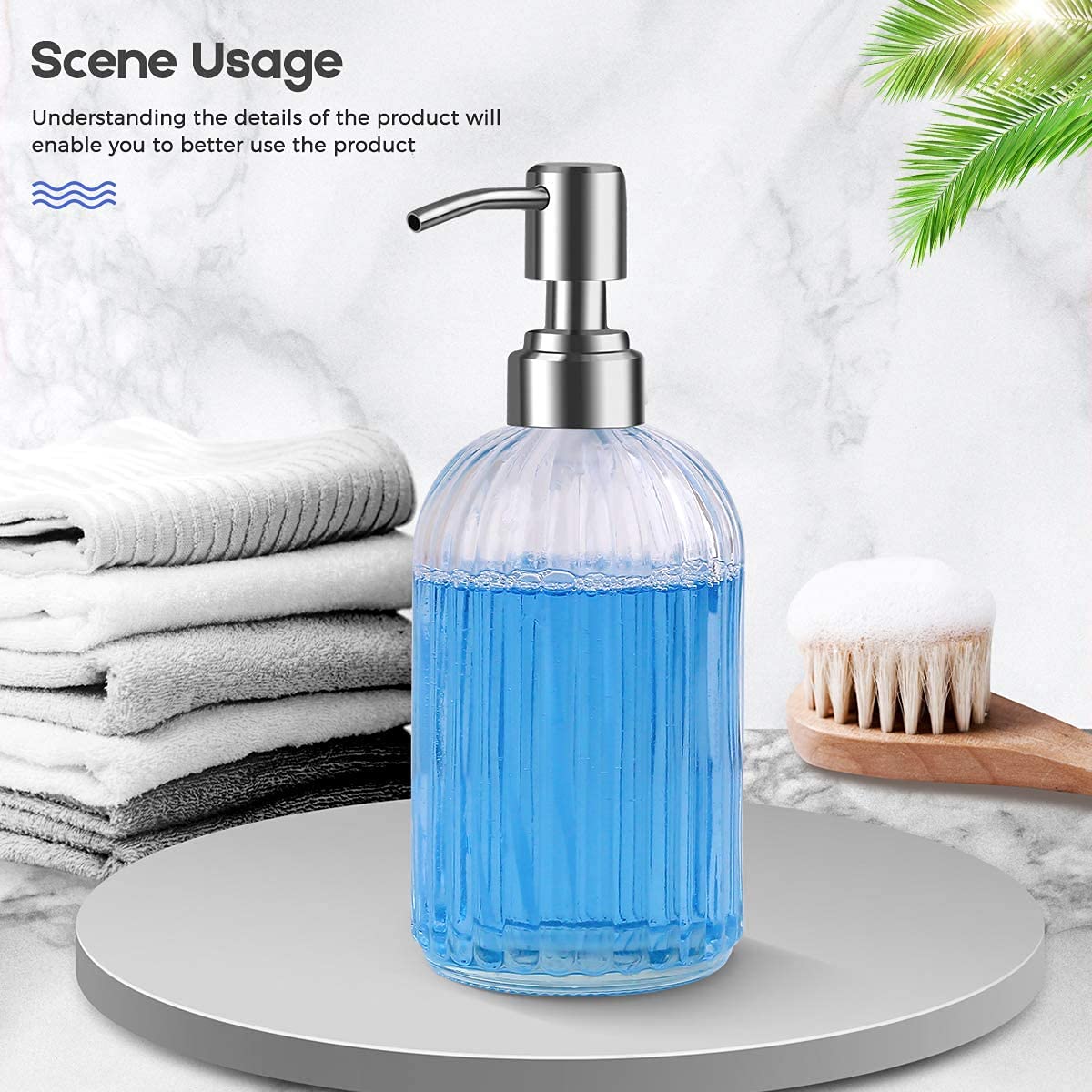 Luxansa Pack of 3 Clear Glass Soap Dispenser Set for Bathroom, Hand Liquid Dispenser, Glass Handwash Dispenser Bottle With Press Pump Bottle, Sanitizer, Lotion Dispenser, Wash Basin Bathroom Accessories 3