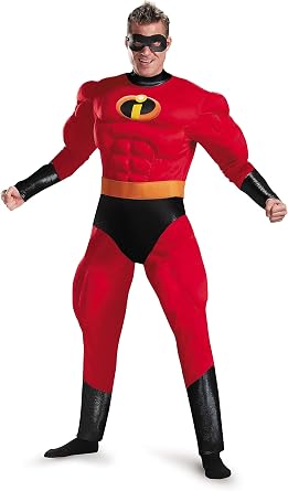 Disguise The Incredibles Mr. Incredible Deluxe Costume, Official The Incredibles Costume for Adults, 3X