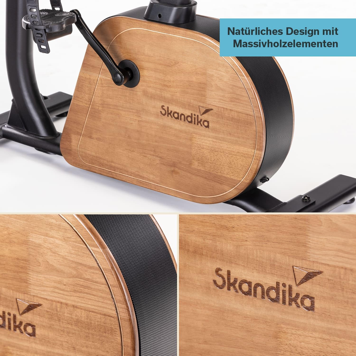 Skandika Trevek P12-G rower treningowy | ergometr rowerowy z generatorem prądu, hamulec magnetyczny, 16 poziomów oporu, regulowane pedały, siodełko i kierownica, trener domowy, ergometr, rower