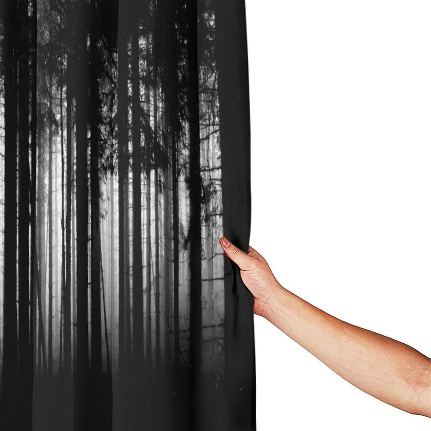 Gothic Style Landscape Shower Curtain Horror Dark Forest Halloween Grunge Background Waterproof Fabric Bathroom Curtains Home Privacy Bath Decor with Hooks 66x72Inch(168x183cm)