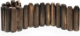 Wood Garden Edging, Wooden Fence Border Decorative Small Picket Panels for Flower Bed Barriers and Landscape Fencing