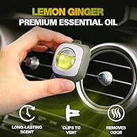 Vista 2 de Clip ambientador de automóvil Air Jungles con aroma a limón y jengibre, 6 clips de ventilación, de 0.1 fl oz cada uno, ambientador de aire de larga