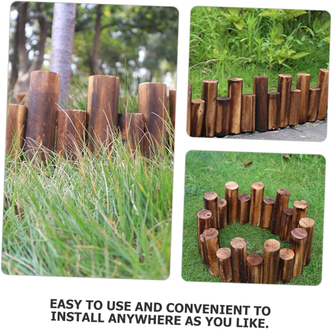 Wooden Garden Border Edging Fence Decorative Garden Fence DIY Landscape Edging