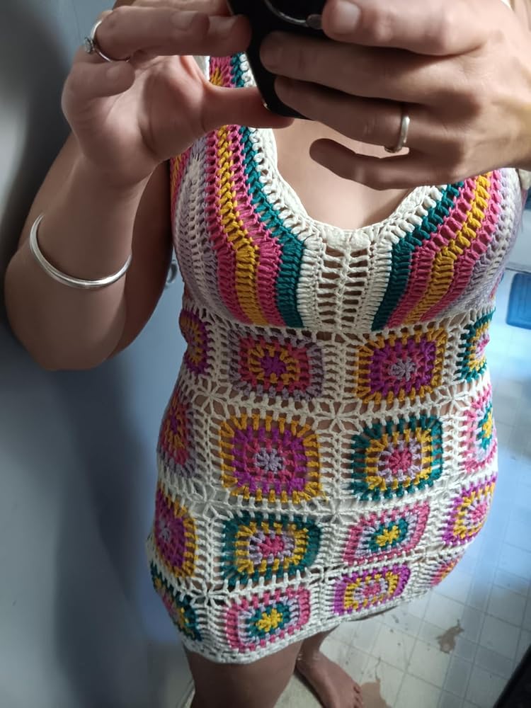 Handcrafted Aztec Crochet Cover Up Dress