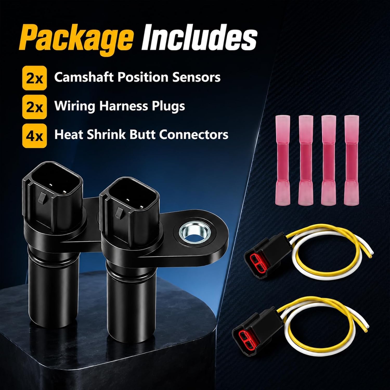 2PCS Camshaft Position Sensors Compatible with Ford F-150-F-550 Taurus Mustang Lincoln Navigator Mercury Mountaineer Replace # 1W7Z6B288AB, 1800527, 907722