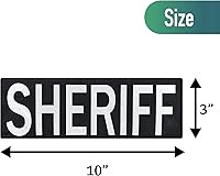 Vista 2 de Parche de tela de bordado grande de 10 x 3 pulgadas, color blanco y negro, para policía policial, chaleco táctico, chaqueta, uniforme, placa