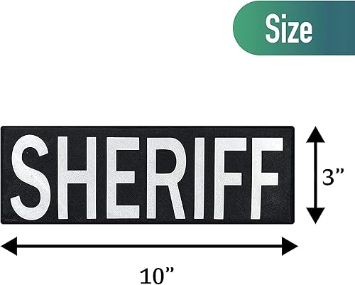 Miniatura 2 de Parche de tela de bordado grande de 10 x 3 pulgadas, color blanco y negro, para policía policial, chaleco táctico, chaqueta, uniforme, placa