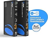 Vista 4 de OREI HDBaseT - Extensor HDMI 4K 60Hz a través de cable LAN Ethernet Cat5e/6, hasta 115 pies, IR, CEC, RS-232, PoC