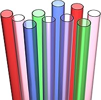 Vista 7 de 10 pajitas de plástico duro morado reutilizables EXTRA ANCHAS largas + cepillo de limpieza - Pajitas gruesas grandes jumbo para batidos y malteadas