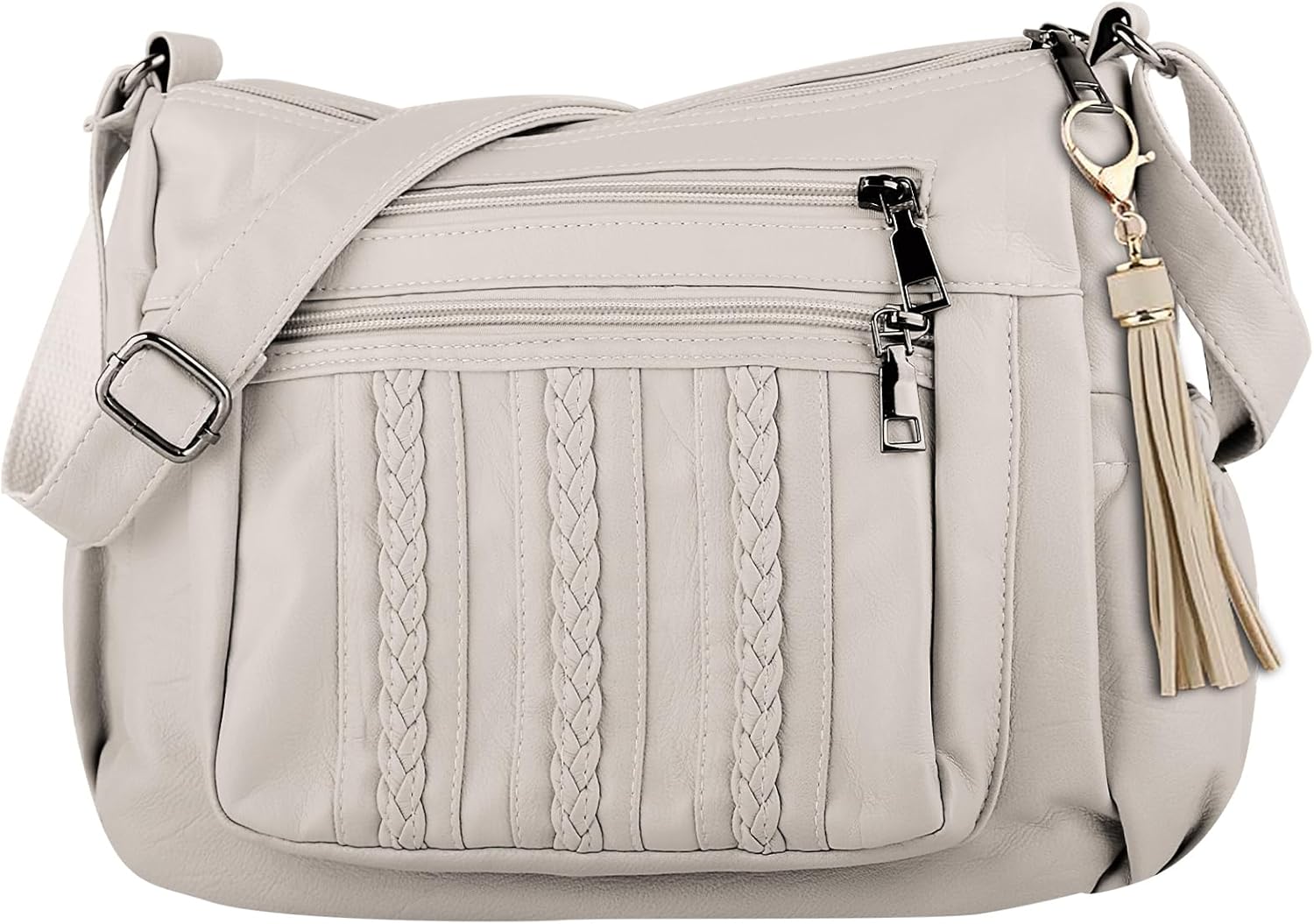 ELDA Purses for Women Pocketbooks Soft PU Leather Ladies Crossbody Purse Multi Pocket Shoulder Bag