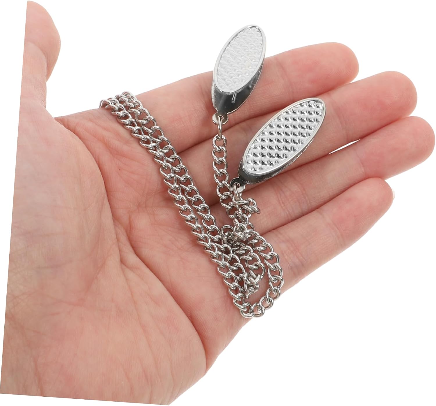 Zerodeko 5pcs Zinc Alloy Napkin Clips Chain Portable Napkin Bib Holders for Dining and Events Lightweight Design Spring-loaded Clips