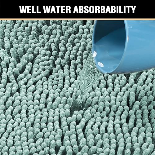 Miniatura 5 de H.VERSAILTEX - Tapete de microfibra de felpilla para el suelo del baño, ultrasuave, lavable, de secado rápido y absorción del agua, para el