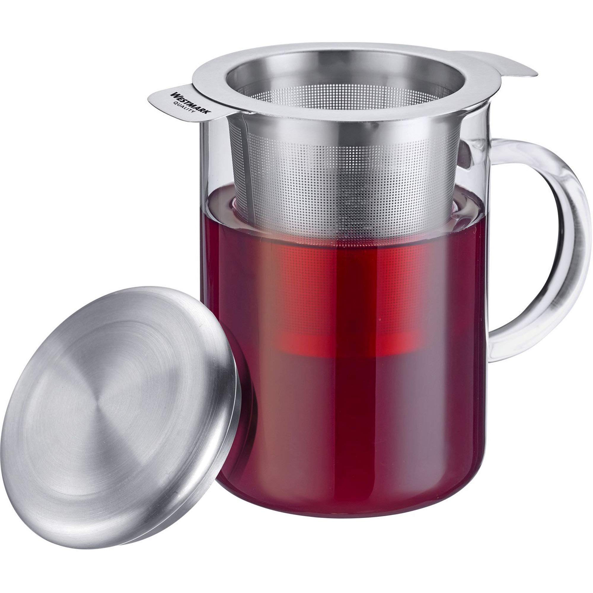 Westmark Filtro permanente / filtro de té / escurridor de acero inoxidable, Con tapa, Teatime, Acero inoxidable 18/8, 7,5 x 9,5 cm, 15762260