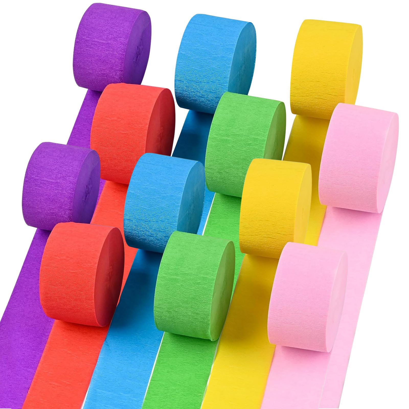 GETRICH Krepppapier 12 Farben - Buntes Kreppband Für Partydekoration (4,5cm X 10m)