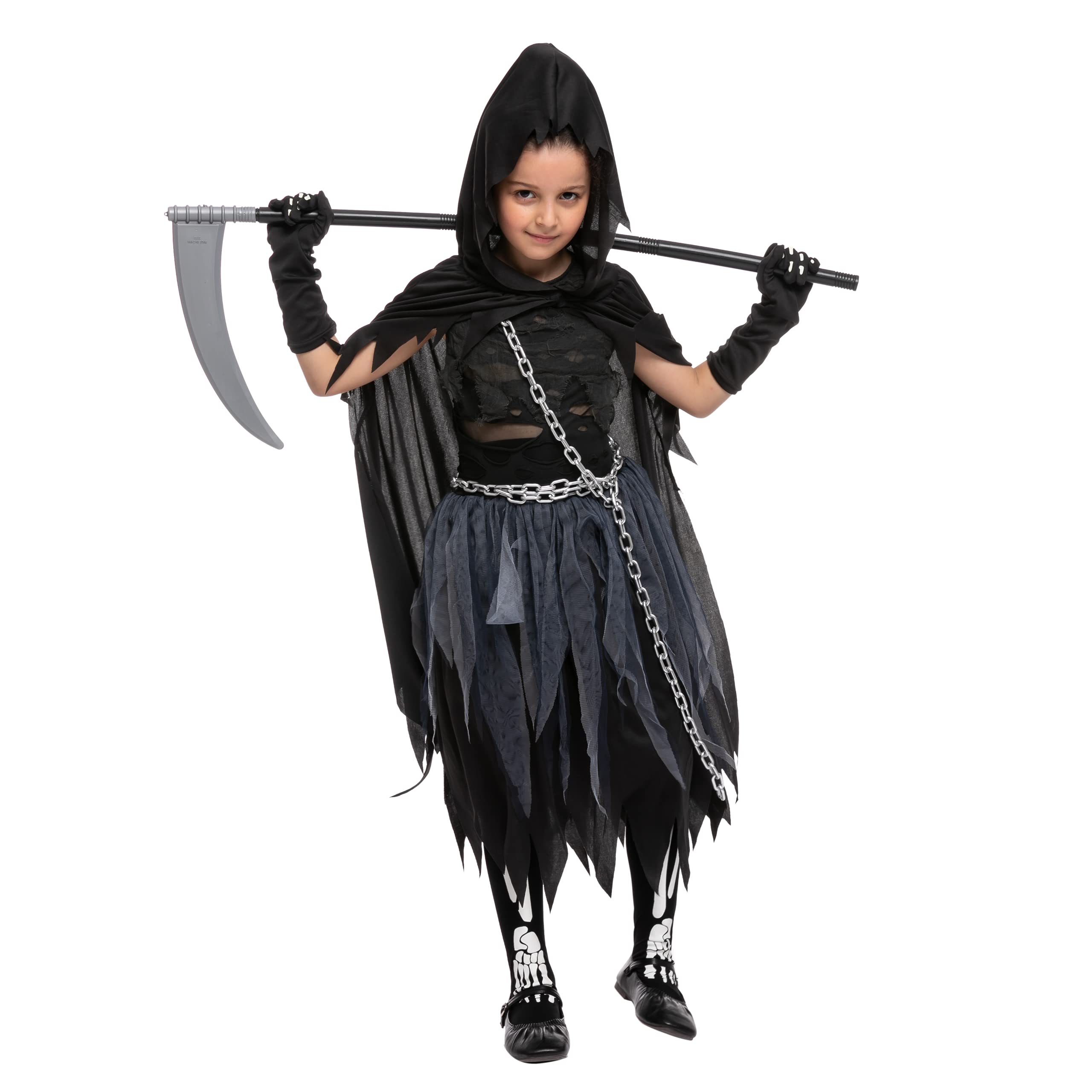 Spooktacular Creations Bandage Reaper Costume for Girls, Child Reaper