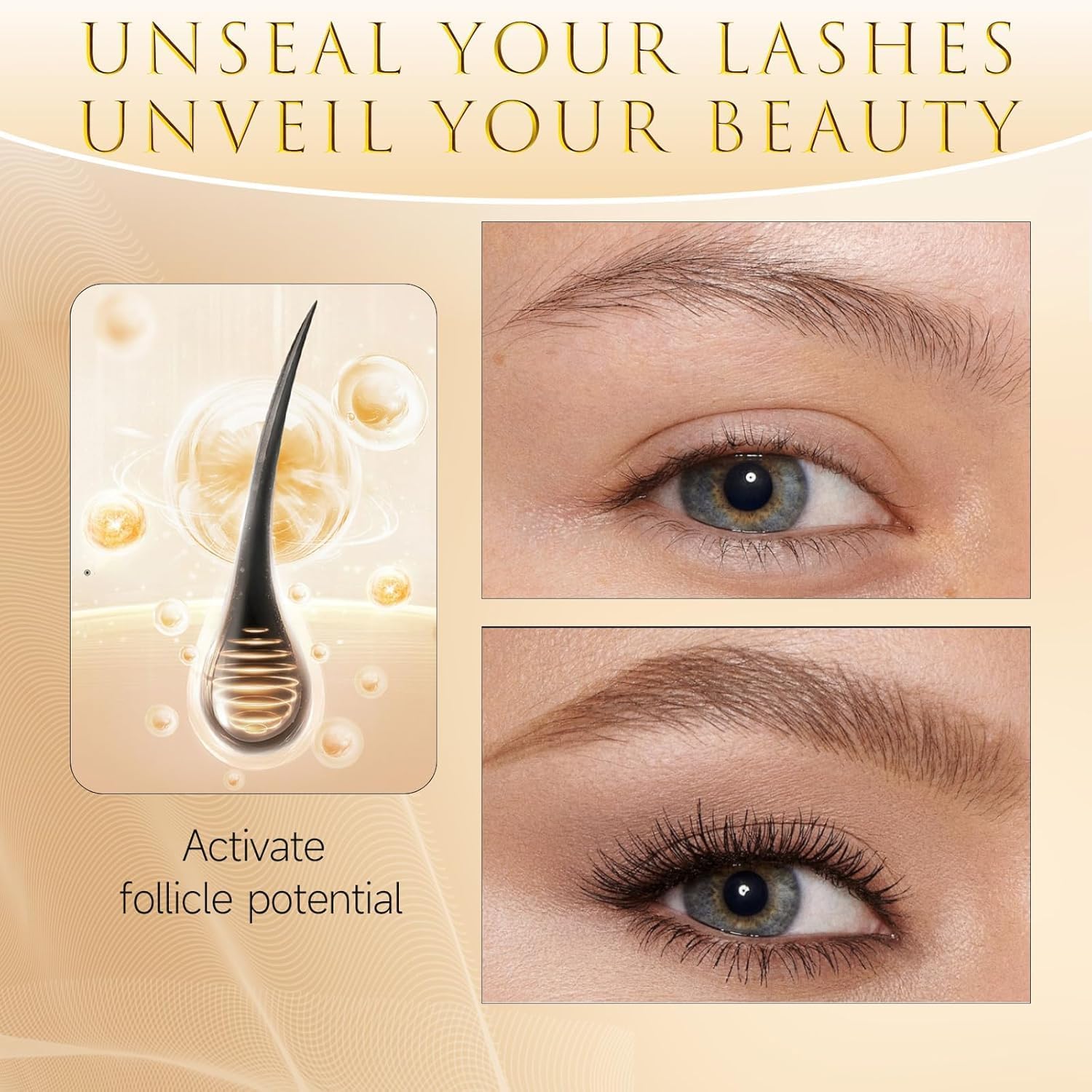 Eyelash Growth Serum – Lash Serum for Eyelash Growth with 15 Plant Extracts for Longer Thicker Fuller Lashes Nourishing Formula to Enhance Natural Beauty Hypoallergenic Oil Free lash growth serum -3ml - Image 3