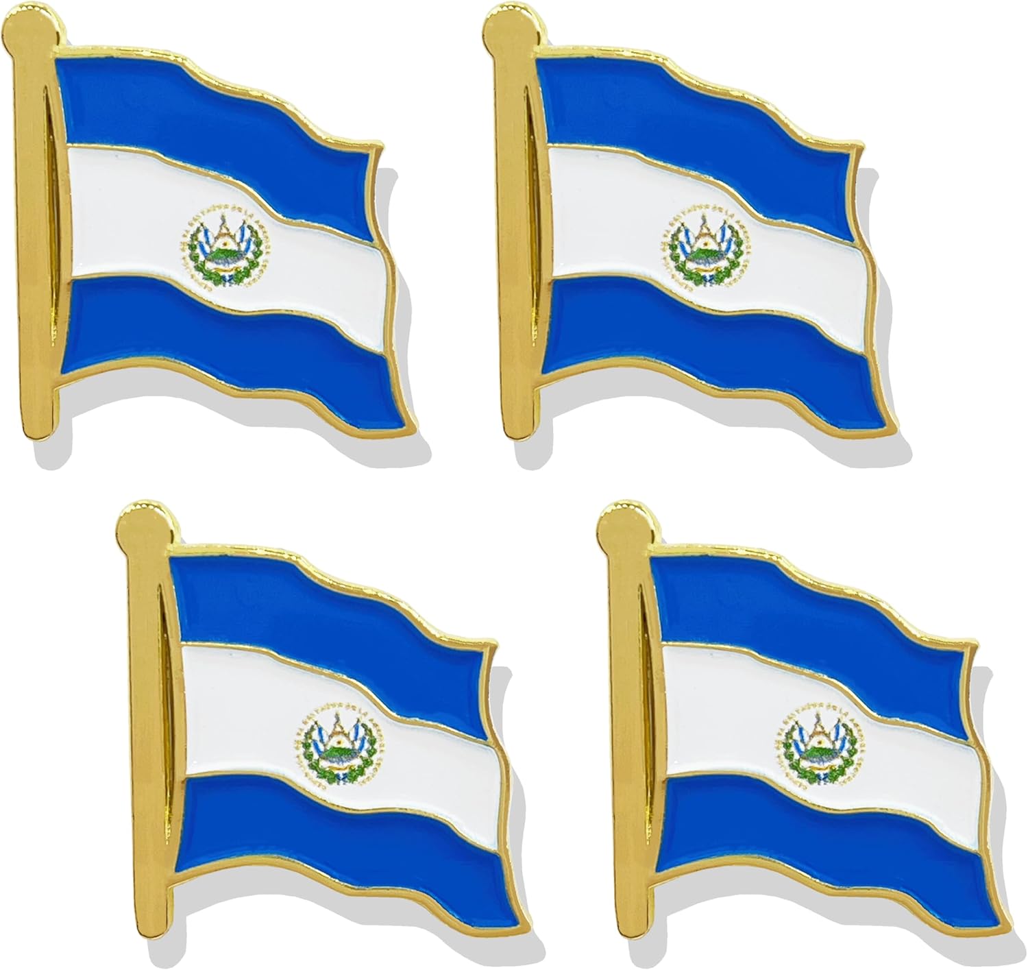 stidsds Salvador Flag Pin - Salvador Flags Pins Lapel El Salvador Flag Enamel Lapel Pin Men Women Suit & Waving Patriotic Metal Badge Souvenir Hat Backpacks Decoration(4 Pack)