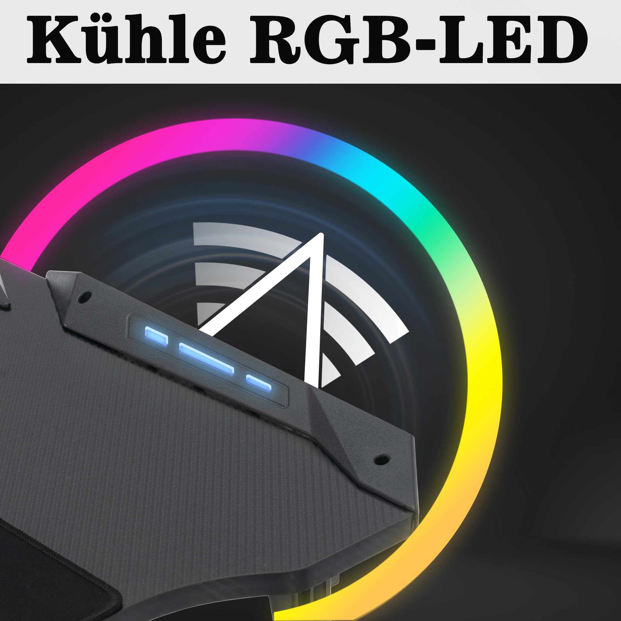 ACXIN Mesa de juegos con LED, 140 x 60 cm, ergonómica, en forma de Z, con gancho para auriculares, soporte para bebidas y aspecto de fibra de carbono, escritorio para videojuegos para PC, portátil y