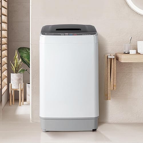 Miniatura 7 de Lavadora completamente automática, lavadora portátil de carga superior de 17.6 libras con bomba de drenaje, 10 programas de lavado, 8 agua lavadora