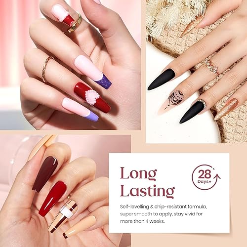 Miniatura 6 de Beetles - Kit de esmalte de uñas de gel de 36 colores con capa base de gel brillante y mate, 2023 colores populares, juego de esmalte de gel rosa,