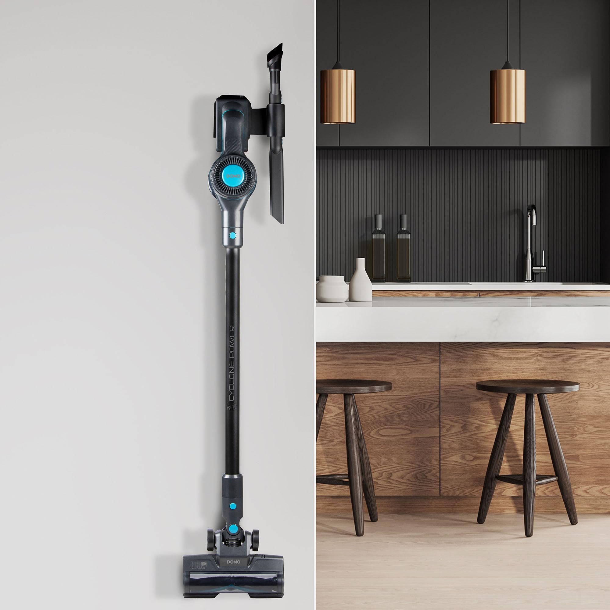 DOMO DO1135SV 2-in-1 Akku Stielstaubsauger Kabellos – 0,6 L – 22,2 V – 40 min – Silber