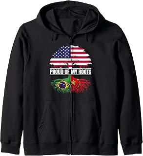 Brazil China Heritage Proud of my Roots Brazilian Chinese Zip Hoodie