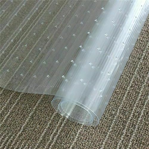 Miniatura 2 de Protector de alfombra de plástico de vinilo PVC transparente para alfombra de pasillo para alfombra de pelo bajo con respaldo tachonado (27 pulgadas