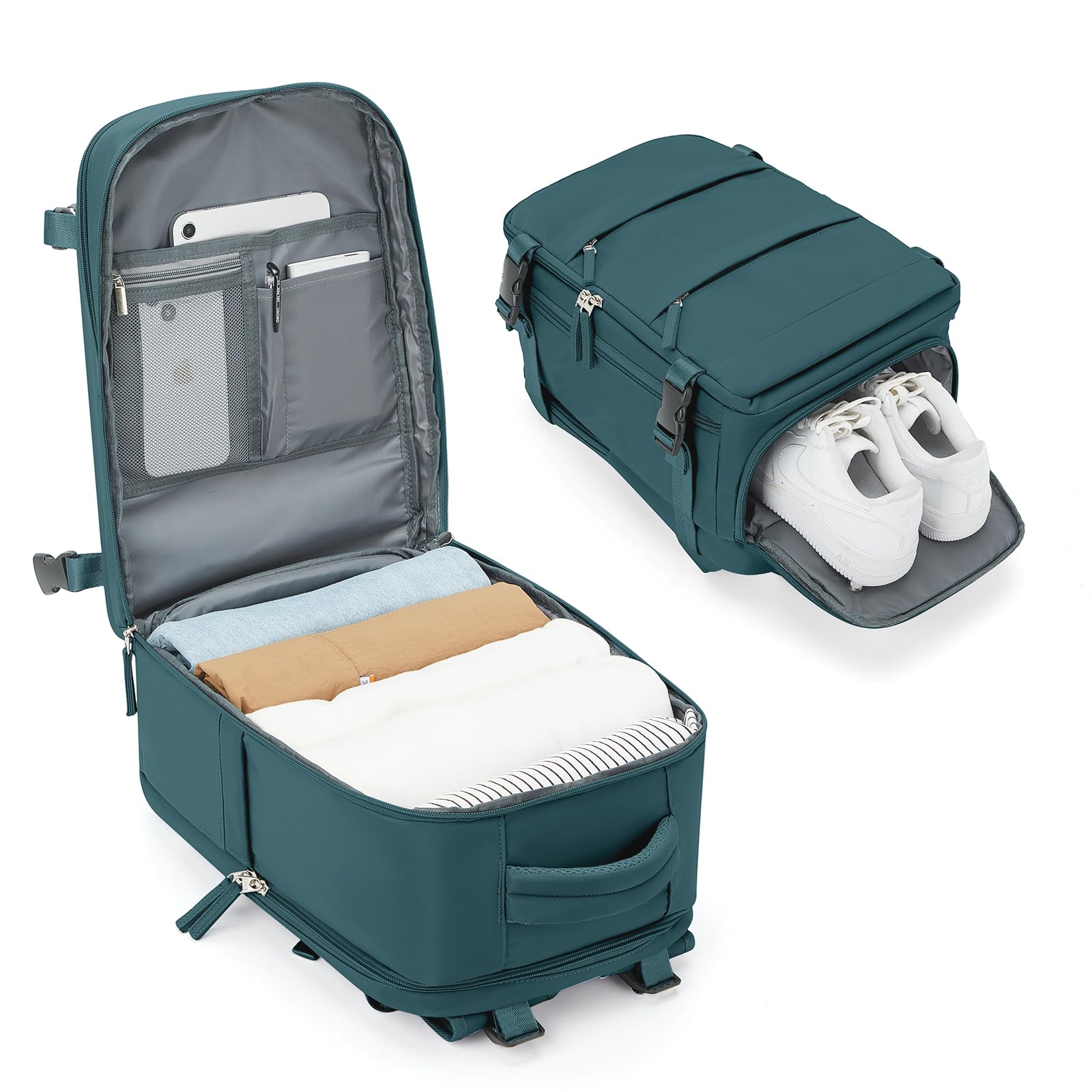 BJLFS Borse da Cabina per Ryanair 40x30x20 Bagaglio a mano Sottovuoto 40x20x25 Zaino da Viaggio con Sottovuoto impermeabile Donna Zaino Easyjet 45x36x20 Zaini Wizzair con porta scarpe