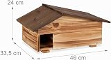 Relaxdays Abri pour hérisson avec Fond, 2 Parties, Quartier d'hiver, H x L x P : 24 x 46 x 33,5 cm, Marron - 4