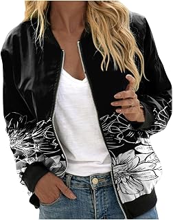 EMAlusher Gym Jacket Women's Transition Jackets Plain Loose Fit Summer Coat Casual Outdoor Women's Clothing Zip/Buttons Softshell Jacket for Walking Running Jogging Sports