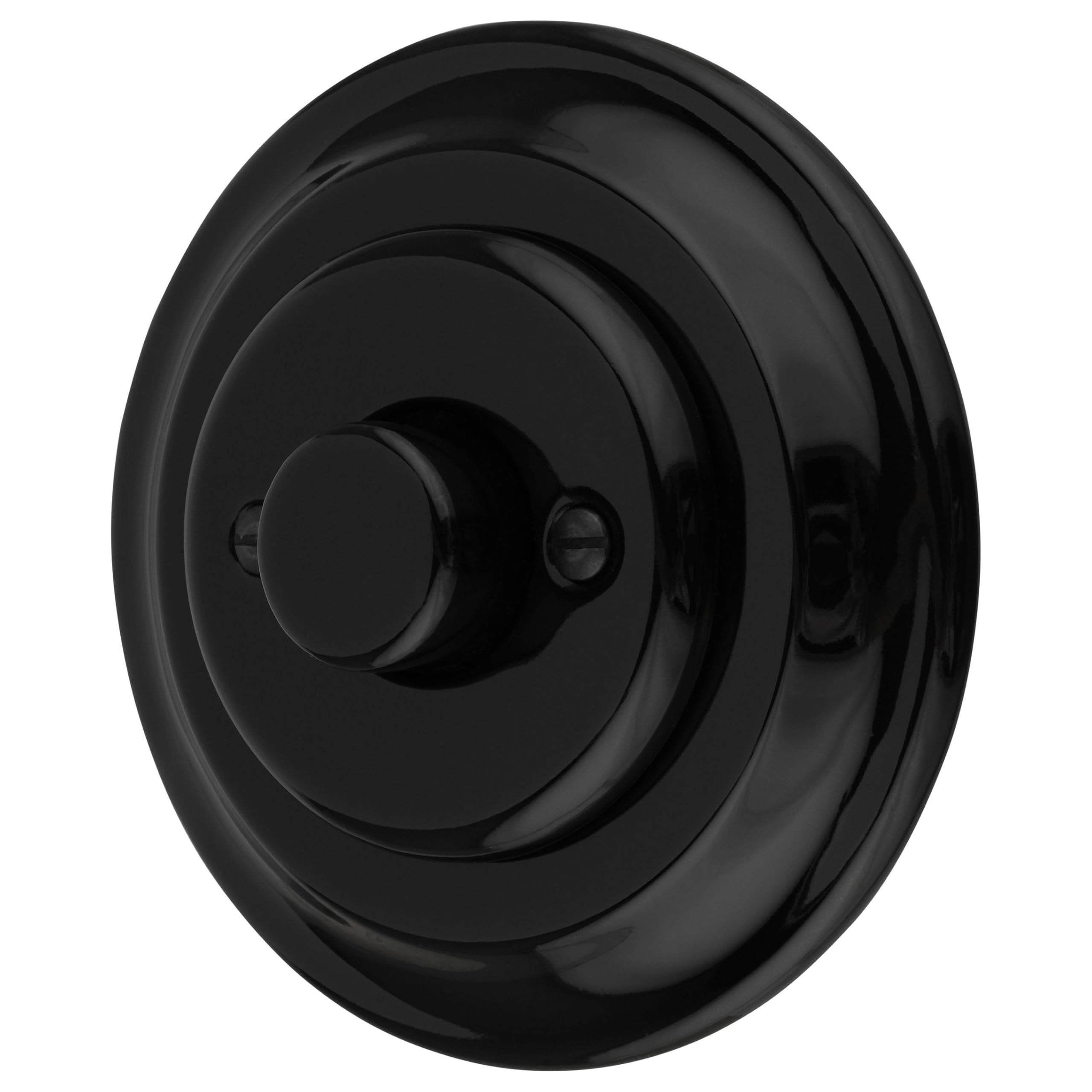 Unterputz Porzellan Retro LED Drehdimmer, Druckschalter, All-in-One, Serie PR1 schwarz