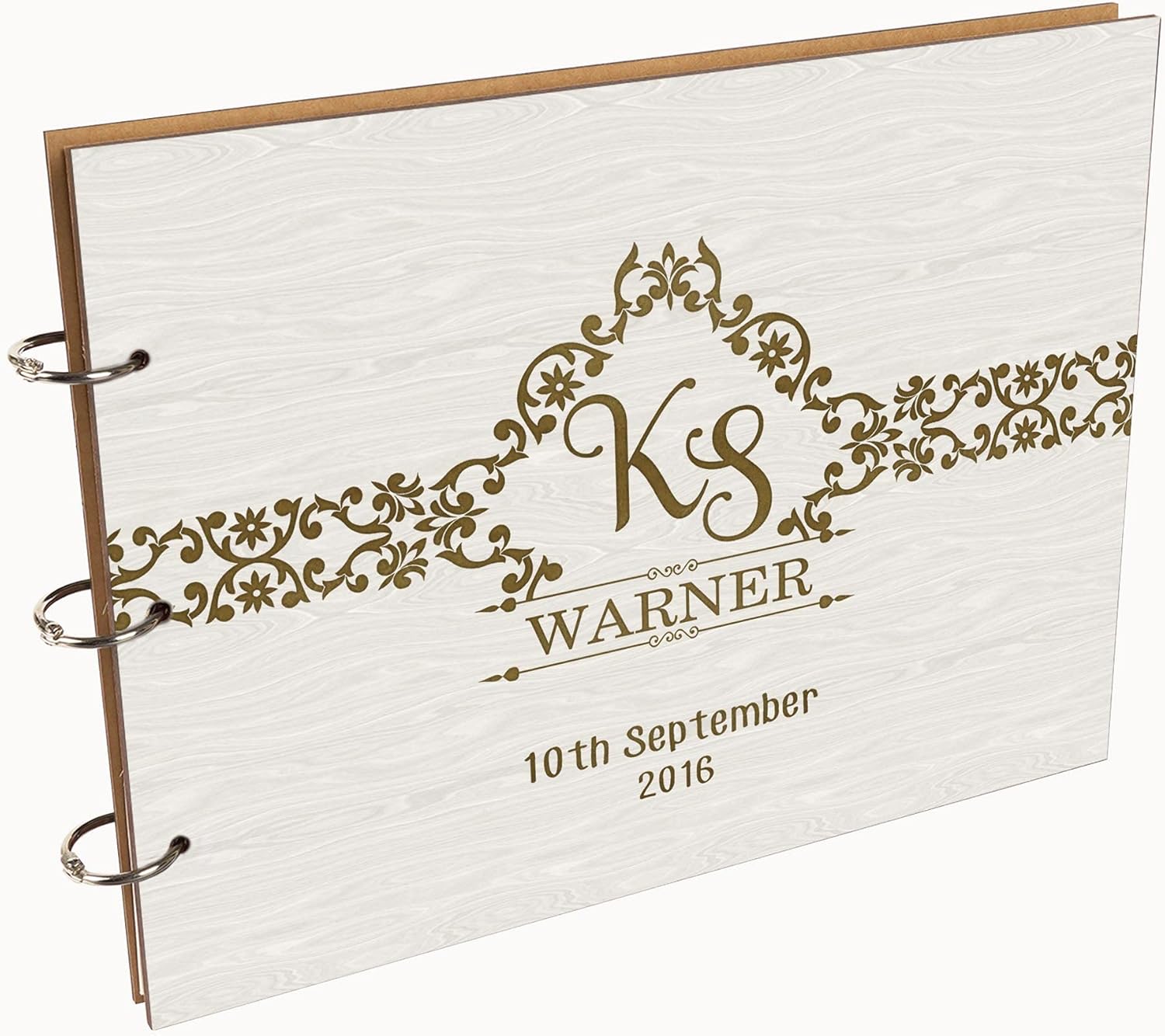 Darling Souvenir Personalized Engraved Laser Cut Wedding Guest Book Wooden Cover Sign-in Book Registry Guestbook Scrapbook-T6