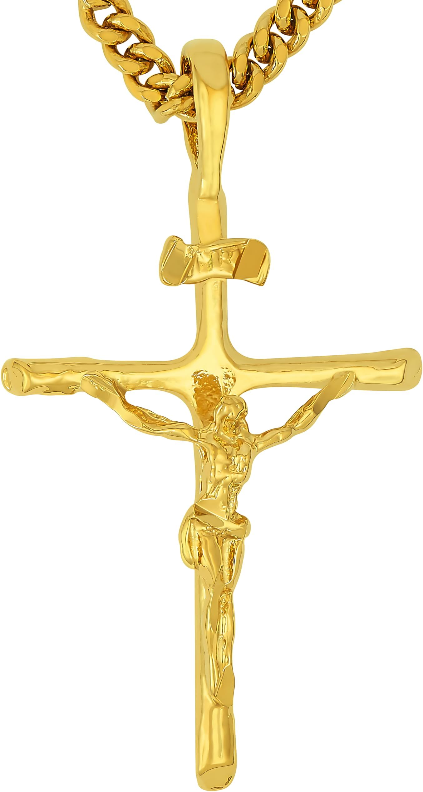 Classic Cross Necklace for Men & Women 24k Real Gold Plated