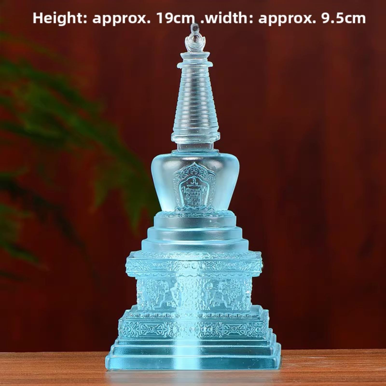 Niebieska glazura Stupa gospodarstwo domowe, 19 cm 19 cm, przed buddą pagoda salon Bodhi Tower