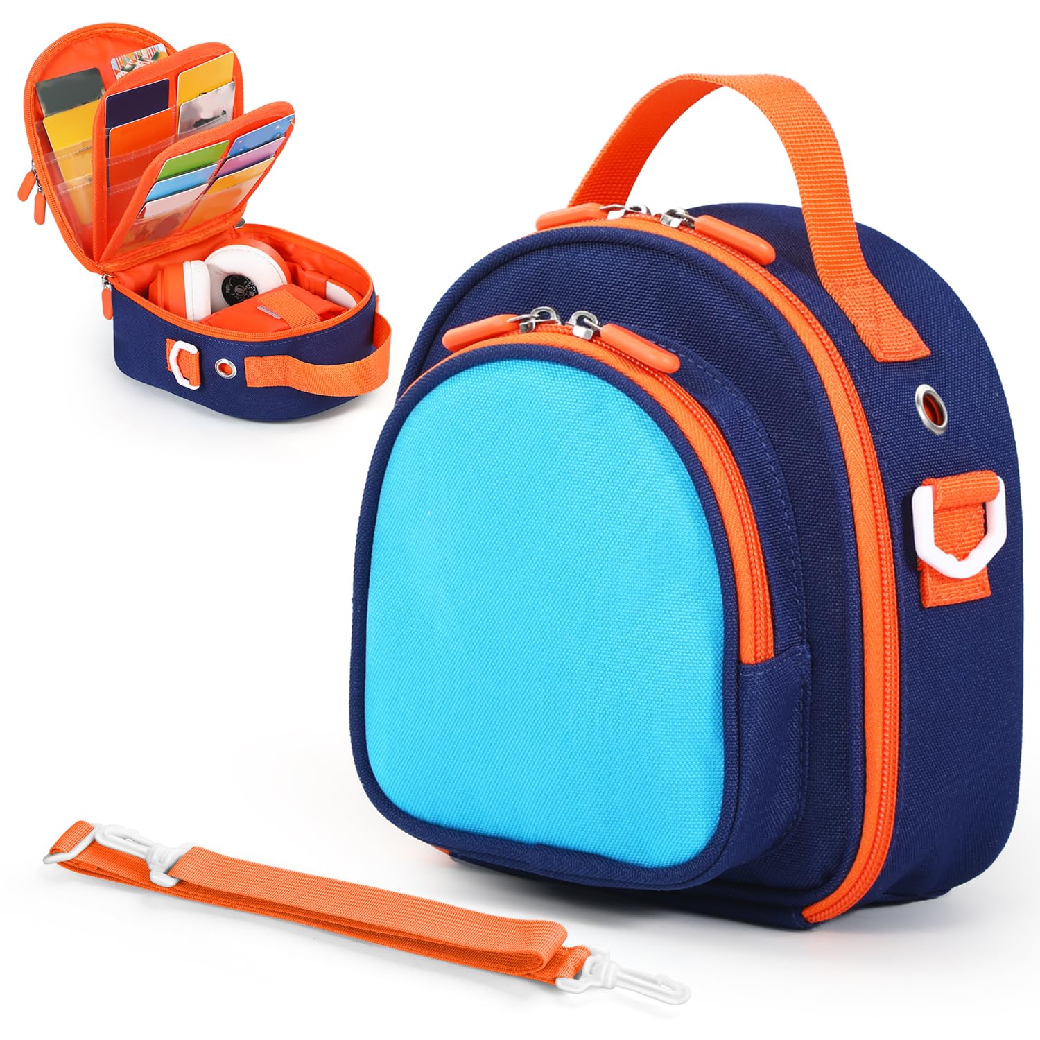 Carrying Case Compatible with Yoto Mini (2024 Edition),30 Cards Storage Bag with Handle and Shoulder Strap, Travel Storage box for Player & Headphone