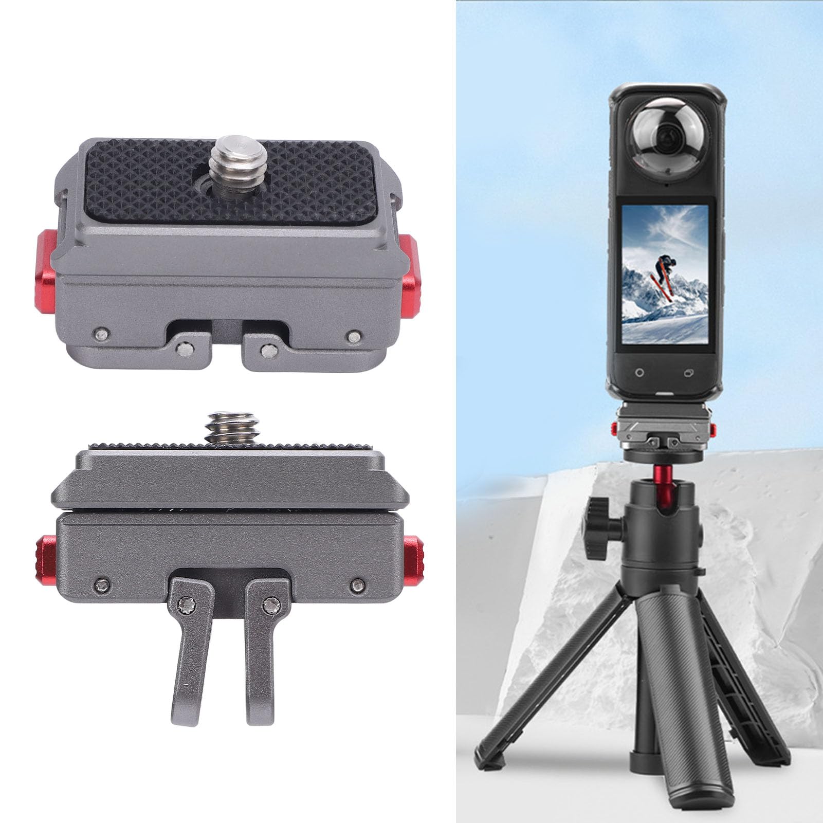Hidyliu Supporto a Sgancio Rapido per Action Camera, Adattatore in