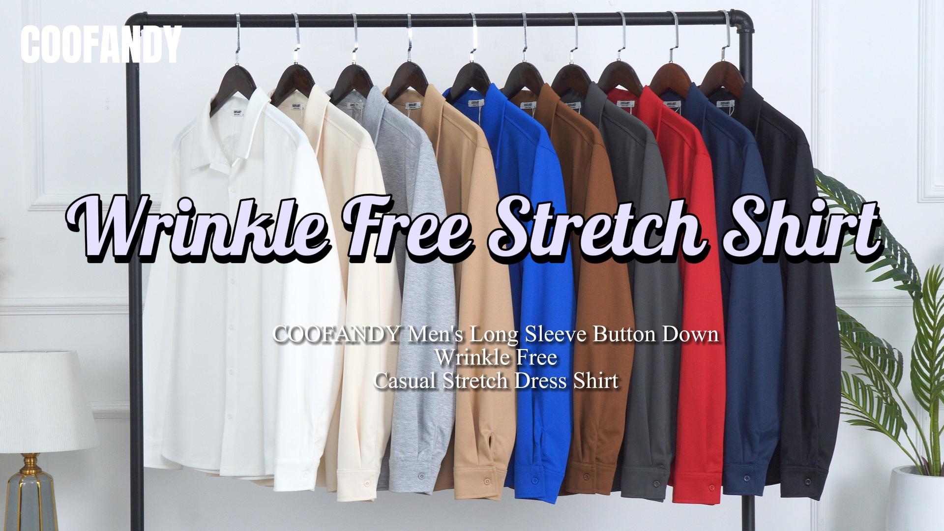 【koco】　wrinkle organdie dress shirt COOFANDY Men's Long Sleeve Button Down Wrinkle Free Dress Shirt