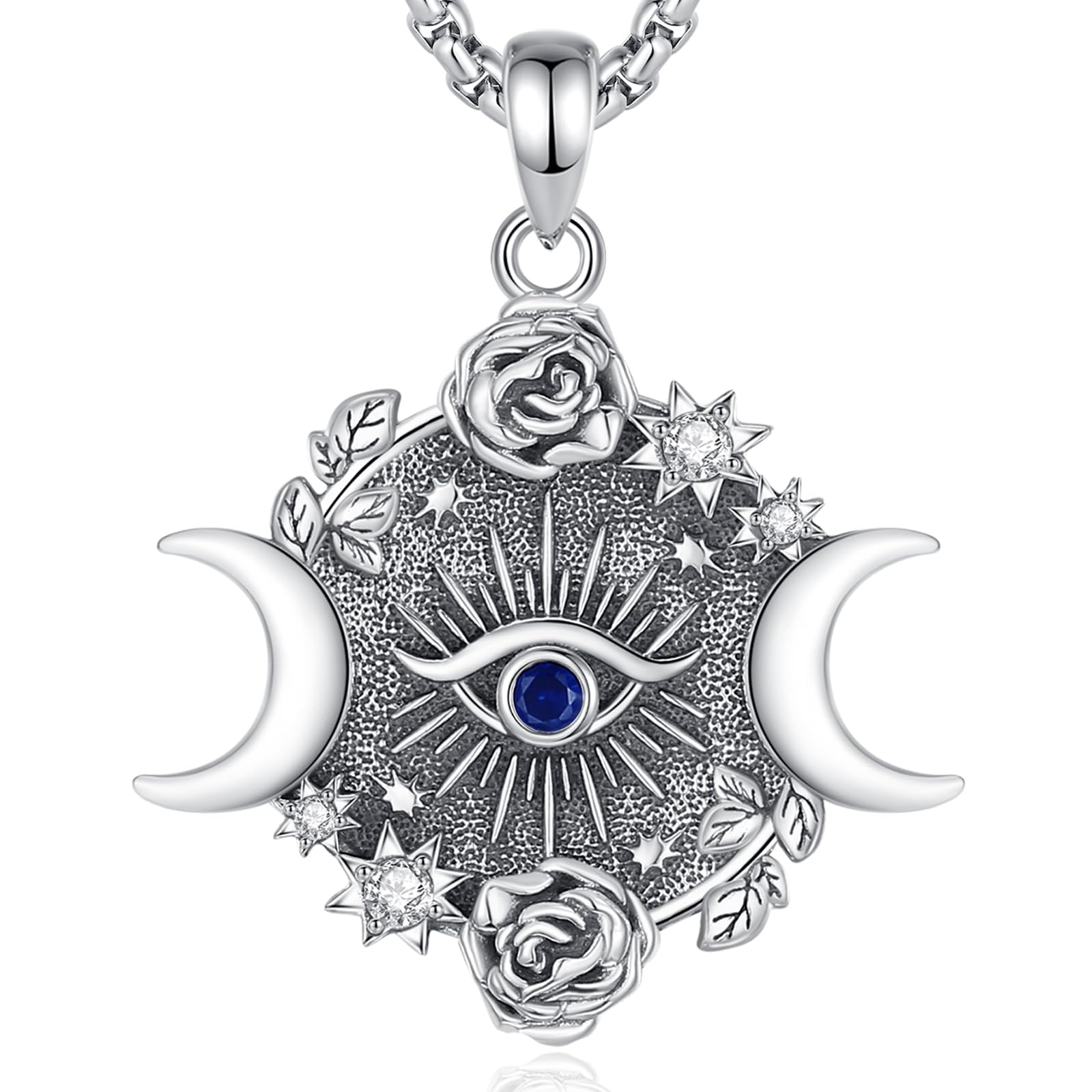 CELESTIA Esoterismo Colgante Hecate Collar Bruja Diosa de la Luna Plata de Ley 925 Joyas Brujeria Amuleto Regalo para Mujer Regalo Esotéricos Ocultismo