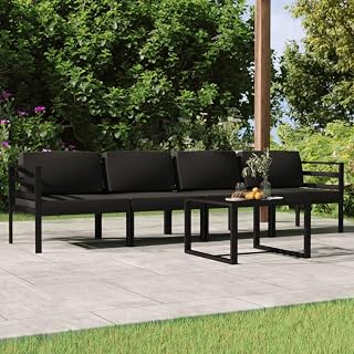 Garden Lounge Set Anthracite Aluminum Large Modular Furniture Set