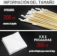 Vista 4 de Suministros de limpieza de armas PINGMIC - Juego de parches de limpieza de armas y hisopos de algodón largos, hisopos de algodón de 15 cm, paño sin