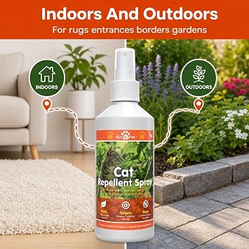 Cat Repellent Spray Stop Cats Anti Fouling Cat Deterrent Stop Fouling Pooping Peeing Urinating Scratching Lavender Lemon Orange 250ml Made in The UK