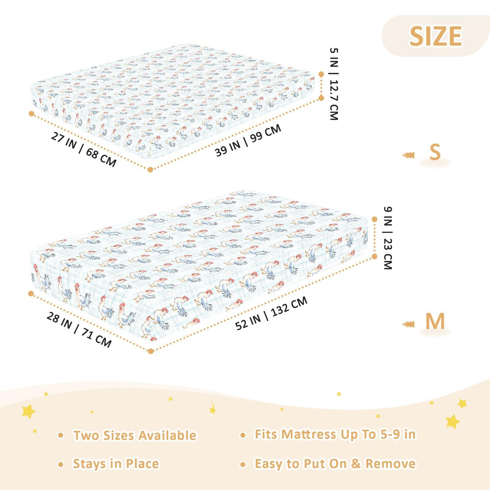Blue Grid Spannbetttuch für Babybett mit Hahn, für Jungen und Mädchen, weich, Standard-Matratze, 71,1 x 132,1 cm
