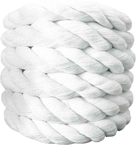 Miniatura 9 de Cuerda de algodón 10% (12 pulgada x 50 pies), cuerda de algodón suave y fuerte para manualidades, deportes, decoración de bodas, cestas de flores