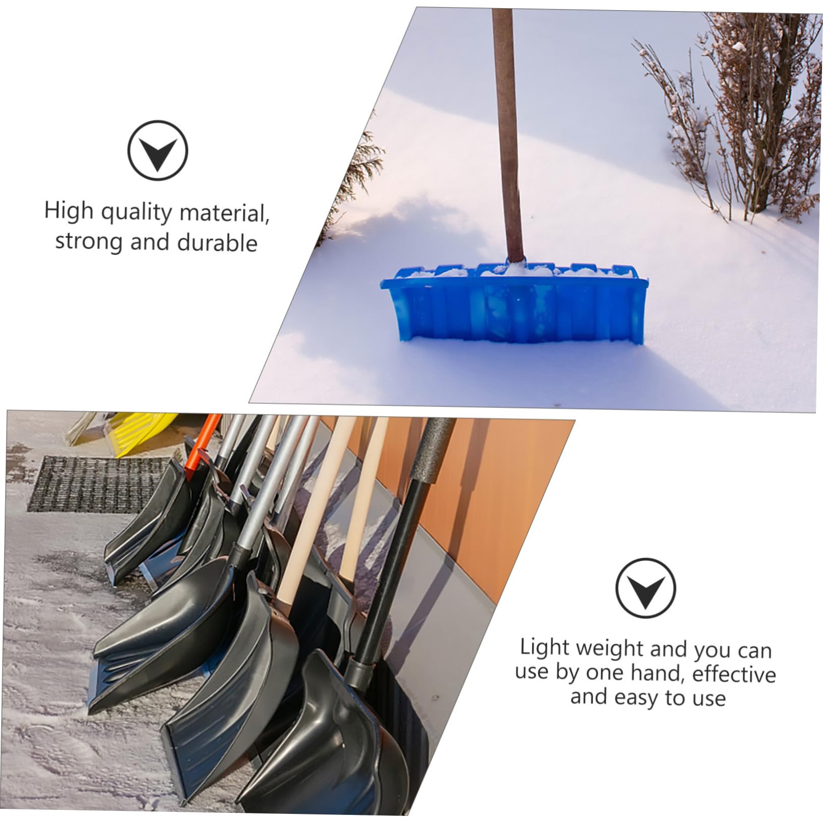 KONTONTY Snow Scraper Long Handle Shovel Snow Shovels Snow Cleaning Scraper Snow Shovel Rake Squeegee for Car Windows Snow Cleaner Hand Truck Hand Tools Snow Removal Plastic Trolley White