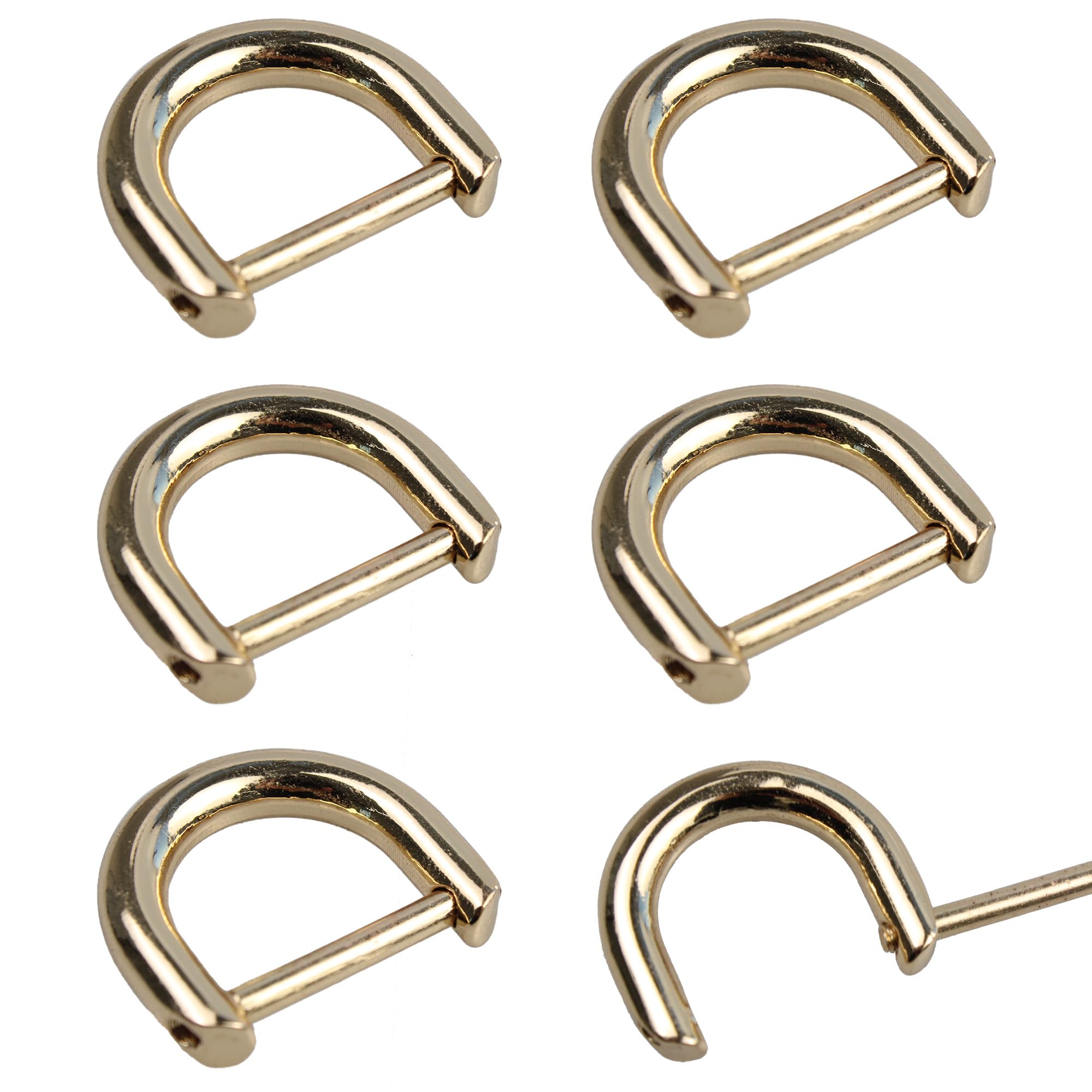 AUXBC D-Rings with Closing Screw Shackle, U Shape Ring Key Holder, Horseshoe Shape Ring, Bag Hardware Accessories, DIY Leather Craft Purse Replacement