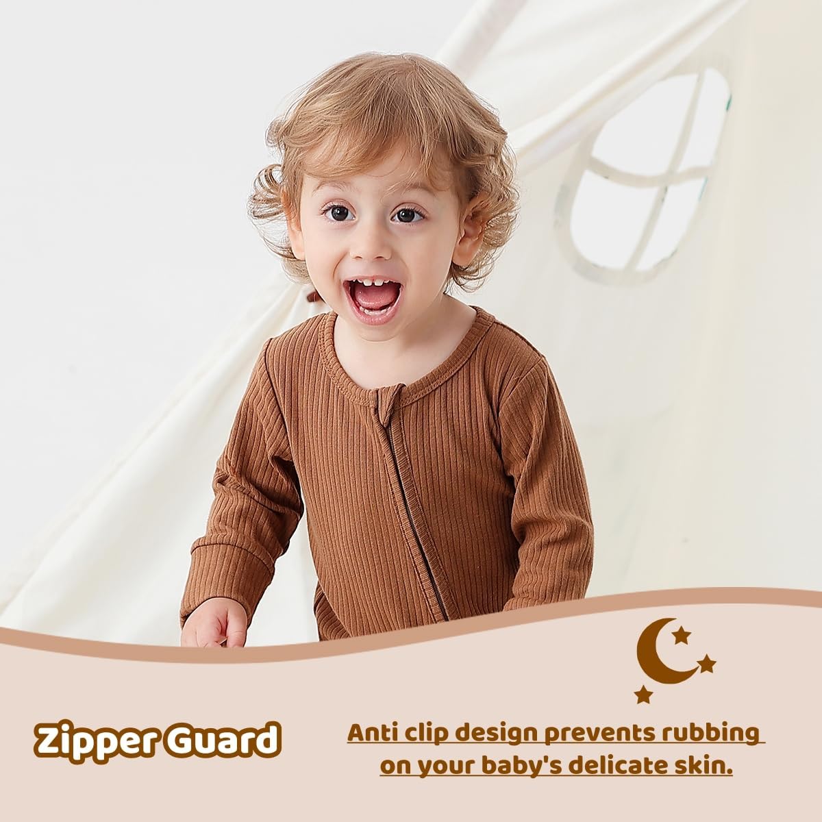 Bafeicao 3 Pack Baby Boy Girl Rompers with Mitten Cuffs, Ribbed Cotton 2 Way Zipper Romper One Piece Jumpsuits Clothes - Image 2