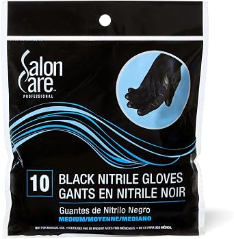 Salon Care 10ct Black Nitrile Gloves, Optimal Tactile Usage, Durable & Disposable