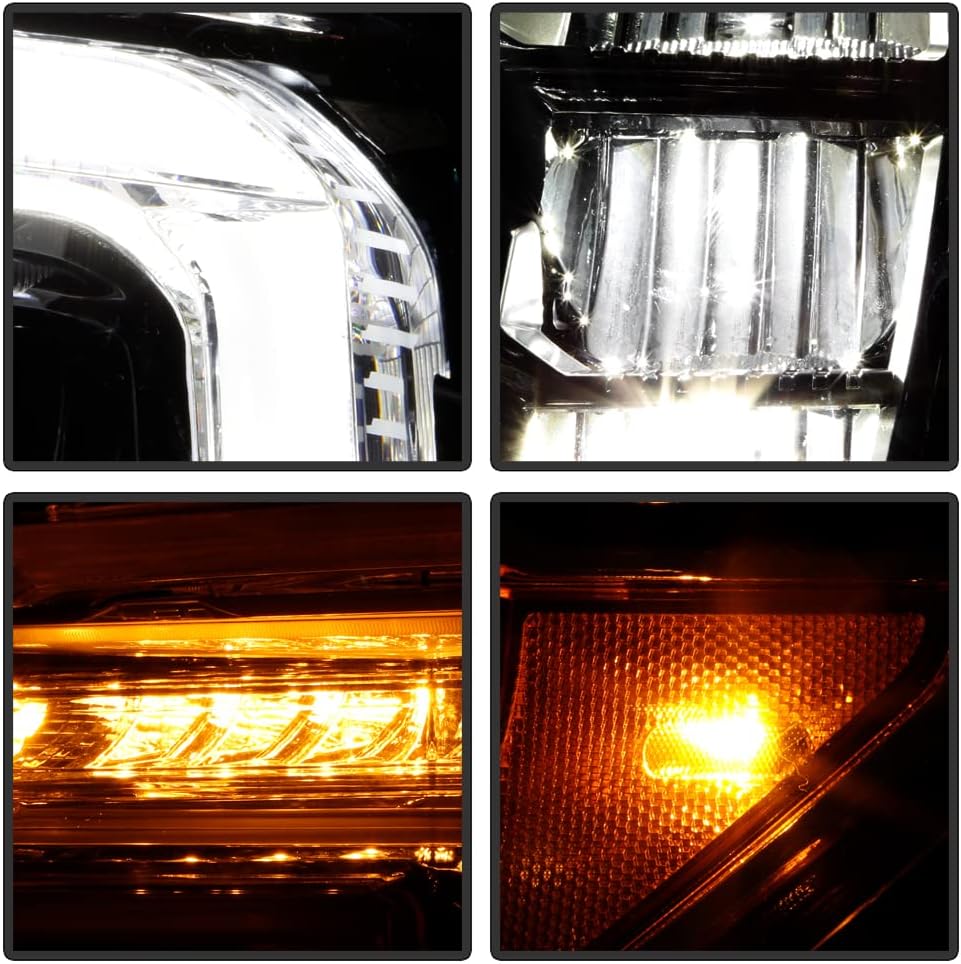 ACANII - For 2019 2020 2021 GMC Sierra 1500 w/LED Turn Signal Full LED Headlights Headlamps Pair Set Left+Right