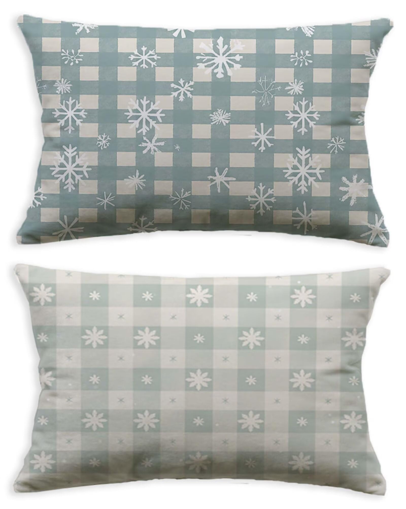Housse de coussin gris 40x70 taie oreiller rectangulaire velours treillis lot de 2