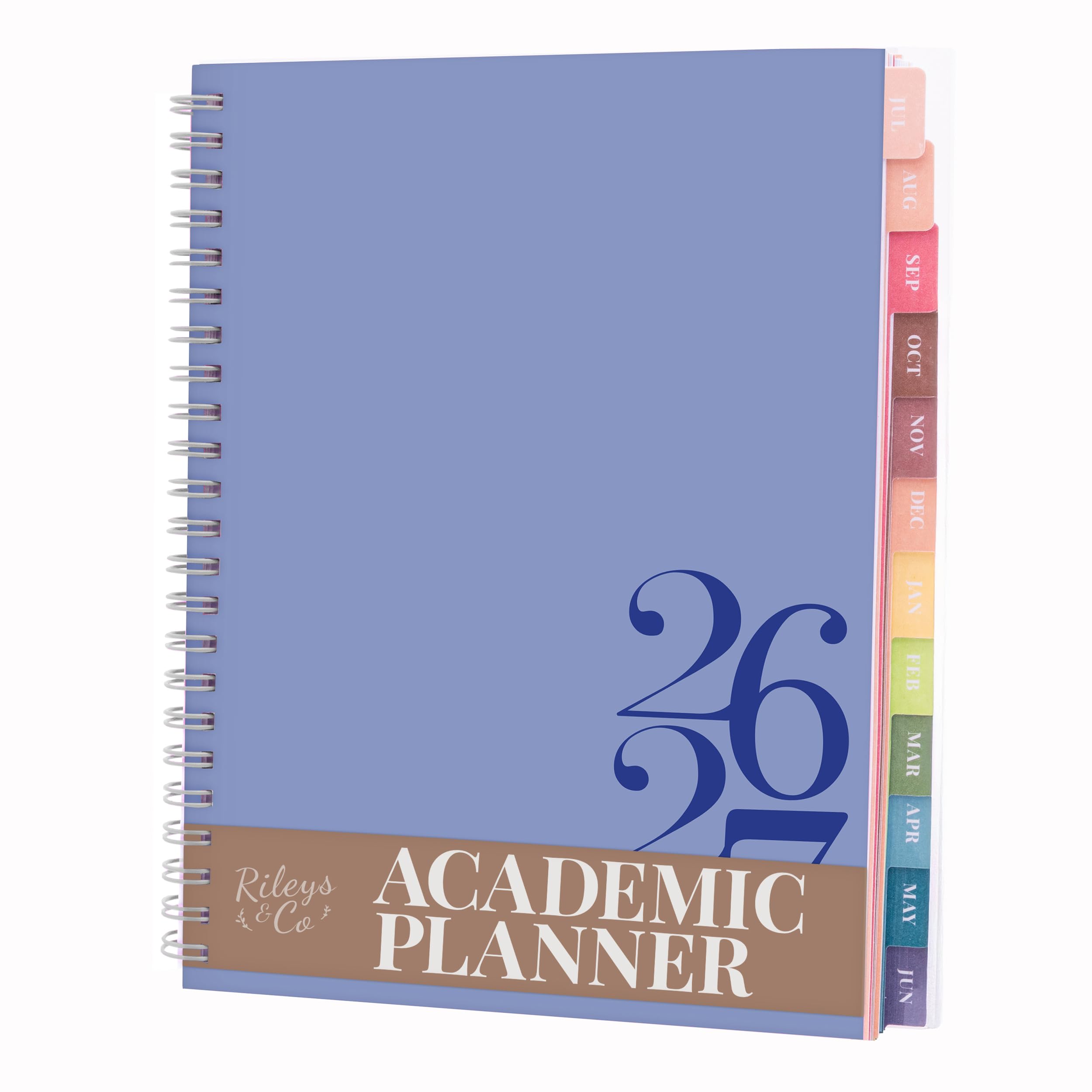 Rileys Academic Diary 2026-2027, Daily, Weekly & Monthly Planner, July 2026 - June 2027, Student Notes Pages, Twin-Wire Binding, Weekly Agenda for School & Work (20 x 15 cm, Blue, Classic)